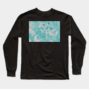 Teal marble Long Sleeve T-Shirt